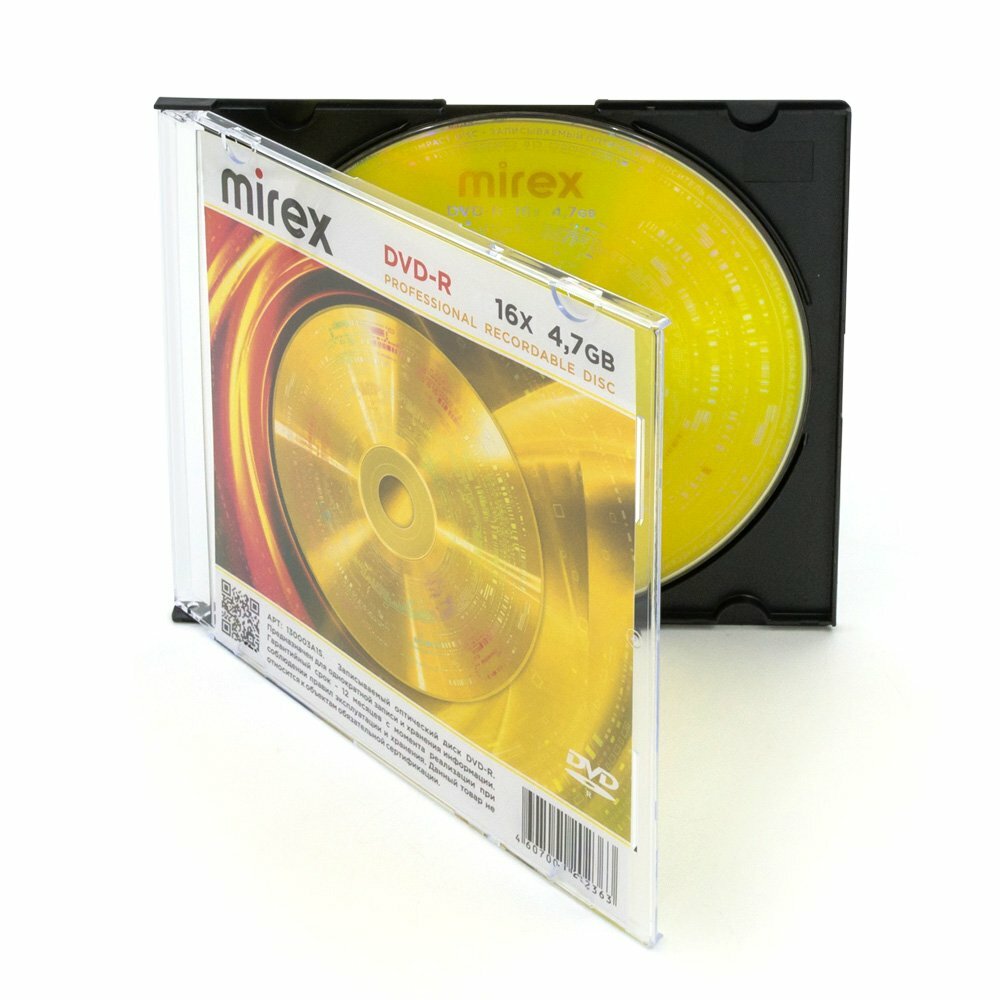 Матрица DVD-R 4.7Gb Mirex 16X Slim Case (1) (UL130003A1S)