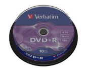Матрица DVD+R 4.7Gb Verbatim 16X Cake Box (10) AZO MATT SILVER (43498)